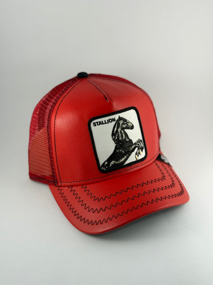 GORRA GOORIN STALLION CUERO ROJO